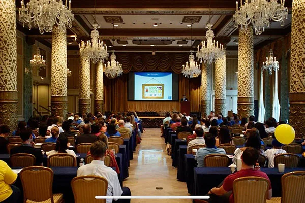 Hundreds of microtia families attending an educational seminar by Dr. Arturo Bonilla — world's leading microtia surgeon.